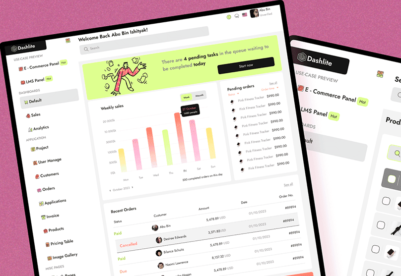 Dashboard Design website